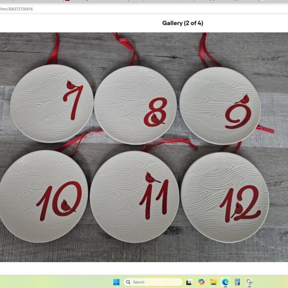 Temptations by Tara seasonal set of 12, 6 inch plates with ribbons - New in Box - Picture 3 of 4